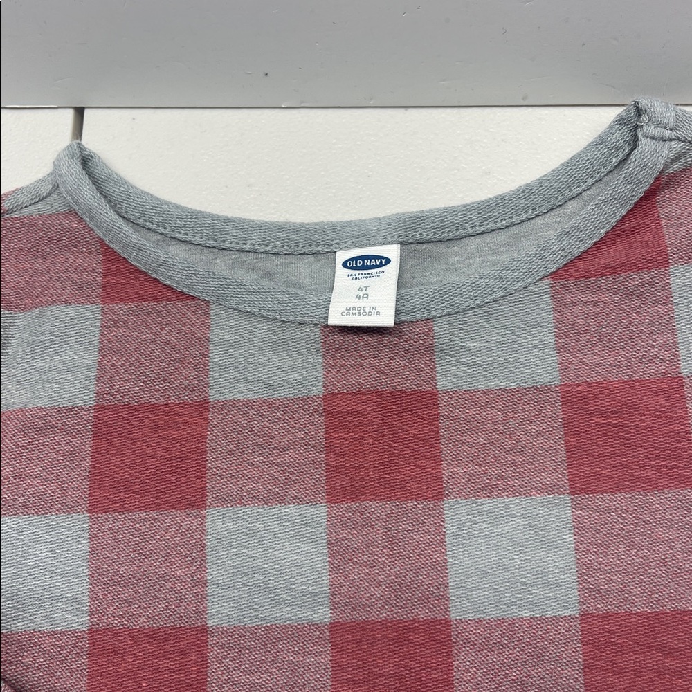 Old Navy Red and Gray Plaid Kids Dress - Picture 2 of 4